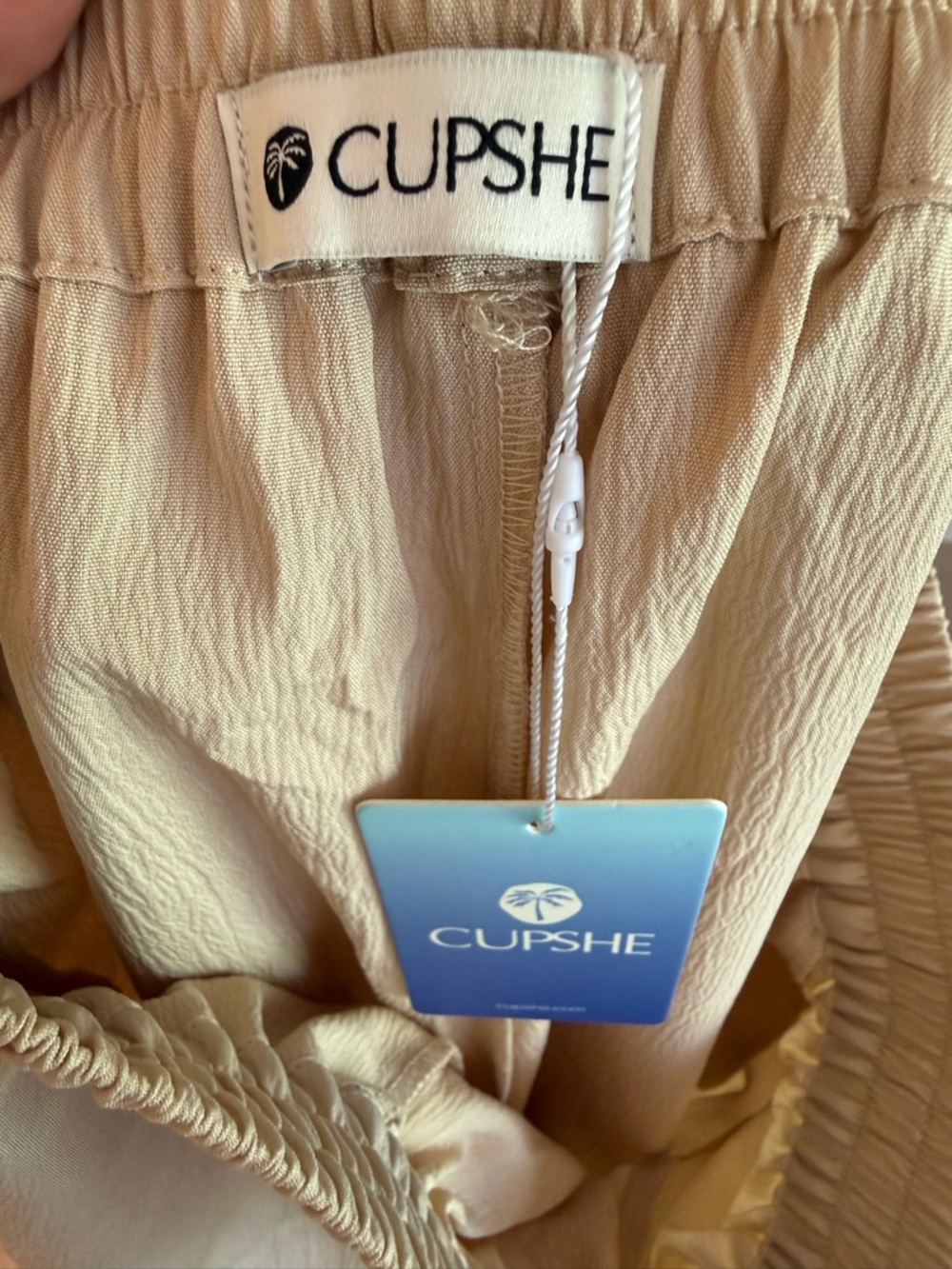 CUPSHE Enlightening Beige Pants Women’s Flowy Floral Drawstring - XL - NWT - Picture 10 of 15